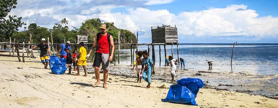 Papua Paradise Eco resort do Beach clean up in Raja Ampat