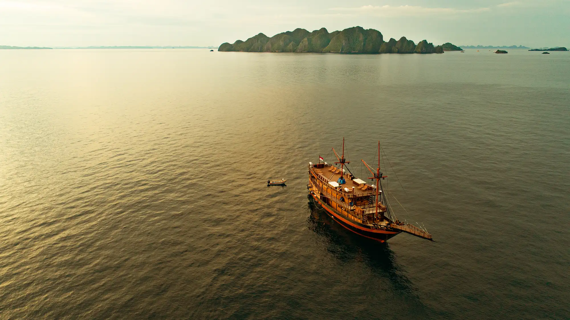 Lotus Malaillo Liveaboard Trade Fair Sunset Aerial