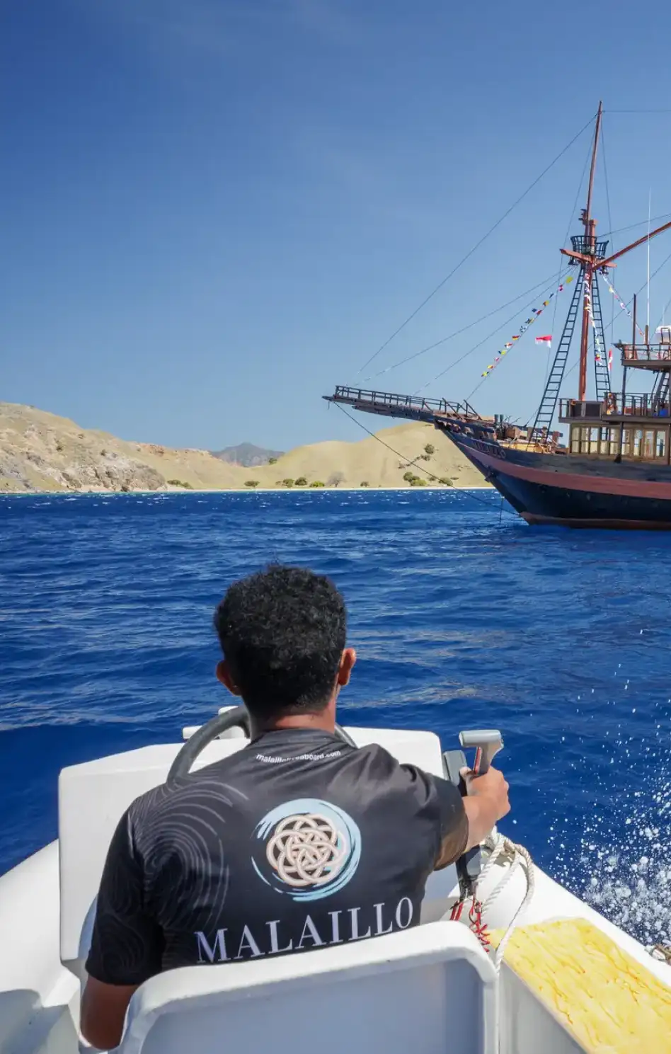 Lotus Malaillo tender boat in Indonesian waters