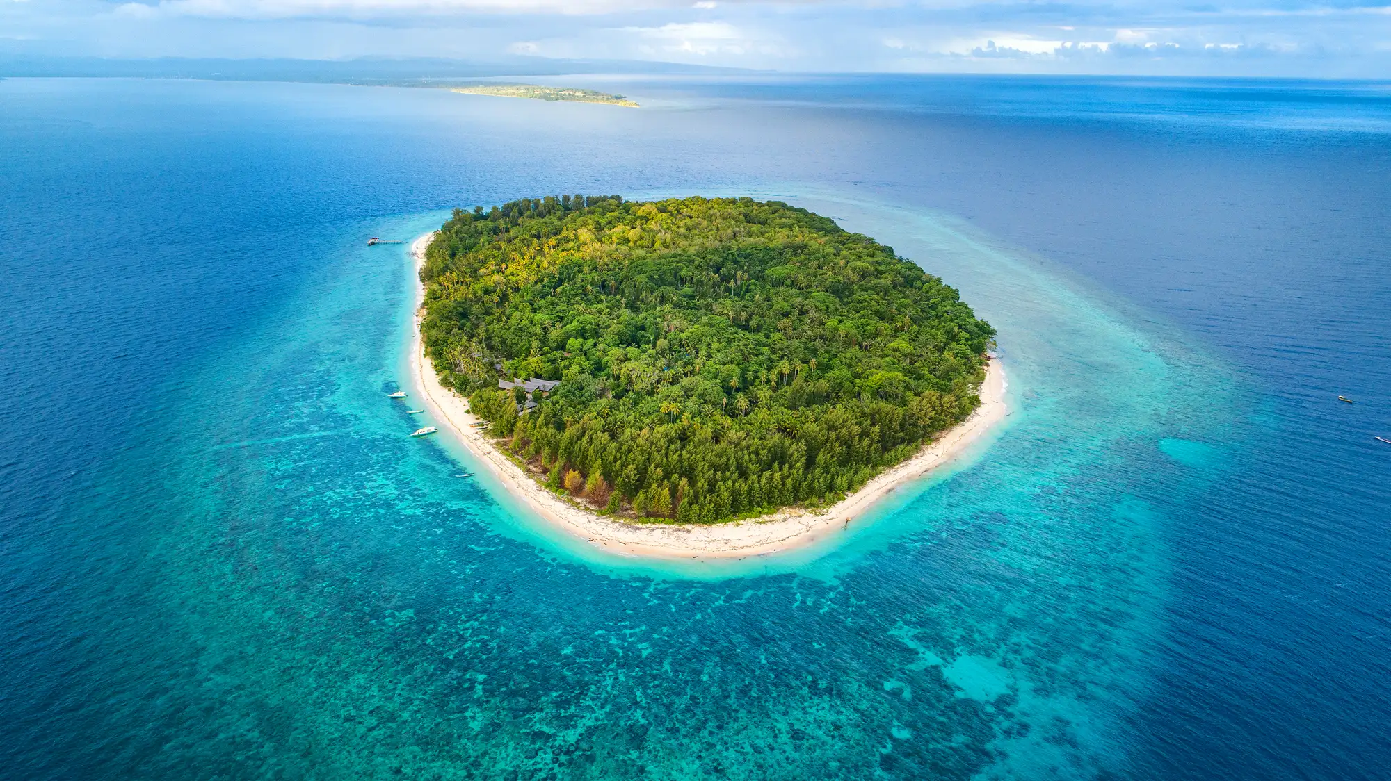 Aerial view of Lotus Metita Island