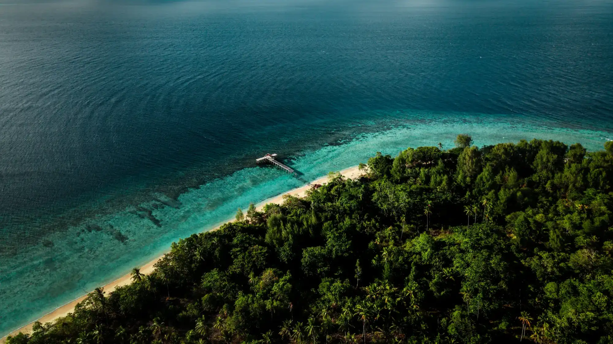 Aerial view of Lotus Metita Island, Morotai